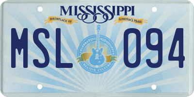 MS license plate MSL094