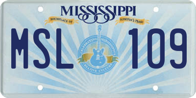 MS license plate MSL109