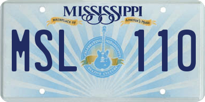 MS license plate MSL110