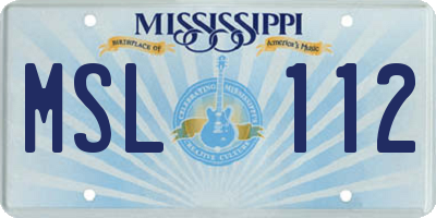 MS license plate MSL112