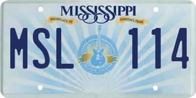 MS license plate MSL114