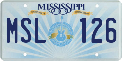 MS license plate MSL126