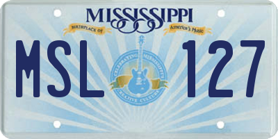 MS license plate MSL127