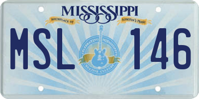 MS license plate MSL146