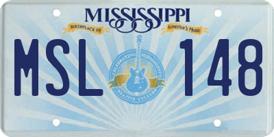 MS license plate MSL148