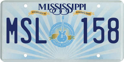 MS license plate MSL158
