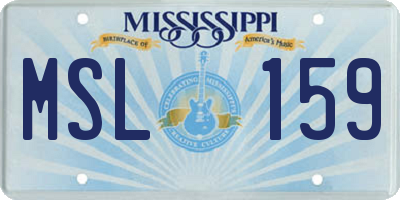 MS license plate MSL159
