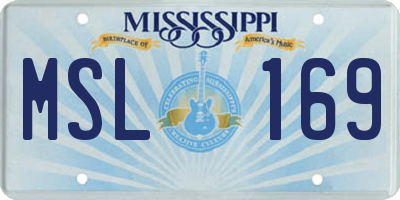 MS license plate MSL169