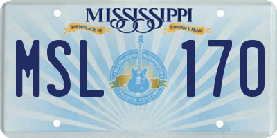 MS license plate MSL170