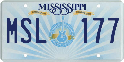 MS license plate MSL177