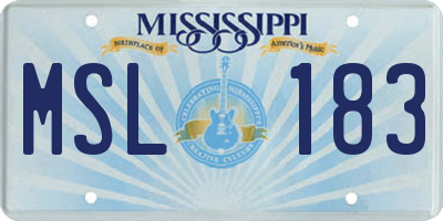MS license plate MSL183