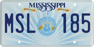 MS license plate MSL185