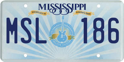 MS license plate MSL186