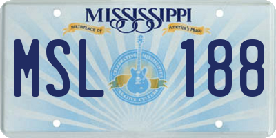 MS license plate MSL188
