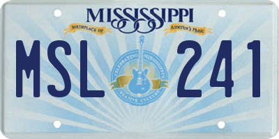 MS license plate MSL241