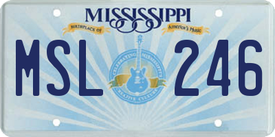MS license plate MSL246