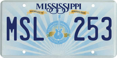 MS license plate MSL253