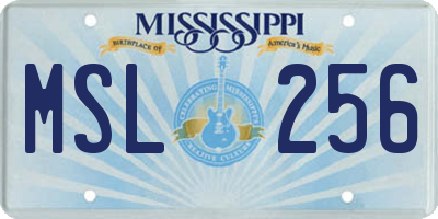 MS license plate MSL256