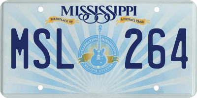 MS license plate MSL264