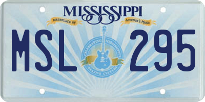 MS license plate MSL295