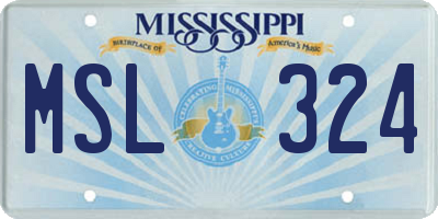 MS license plate MSL324