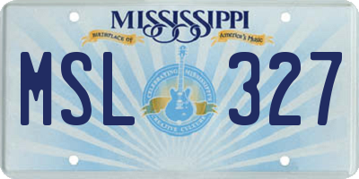 MS license plate MSL327