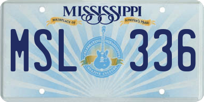 MS license plate MSL336