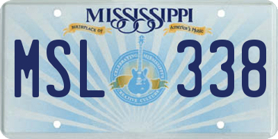 MS license plate MSL338