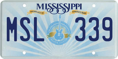 MS license plate MSL339
