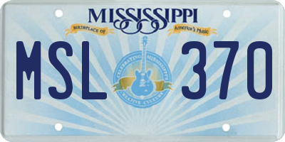 MS license plate MSL370