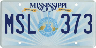 MS license plate MSL373