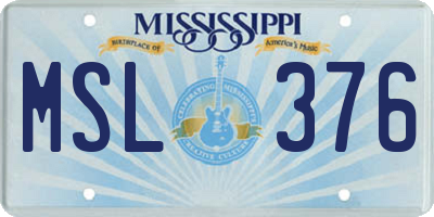 MS license plate MSL376