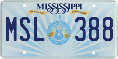 MS license plate MSL388