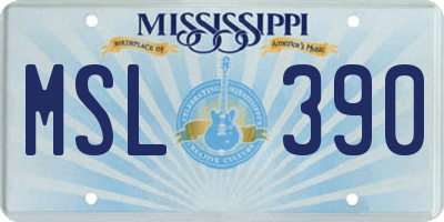 MS license plate MSL390