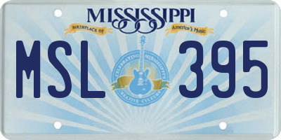 MS license plate MSL395