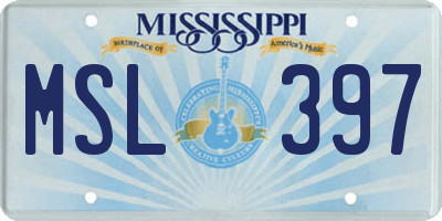 MS license plate MSL397