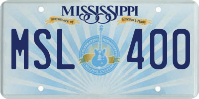 MS license plate MSL400