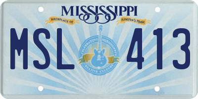 MS license plate MSL413