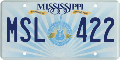 MS license plate MSL422