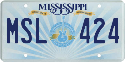 MS license plate MSL424