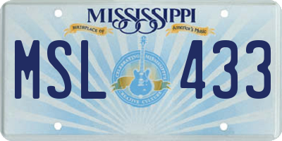 MS license plate MSL433