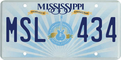 MS license plate MSL434