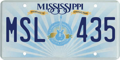 MS license plate MSL435
