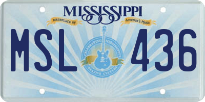 MS license plate MSL436