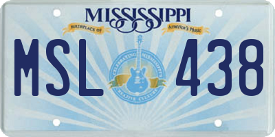 MS license plate MSL438