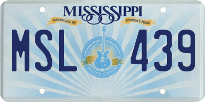 MS license plate MSL439