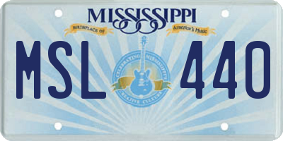 MS license plate MSL440