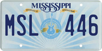 MS license plate MSL446