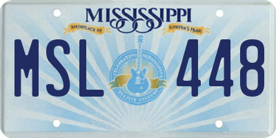 MS license plate MSL448