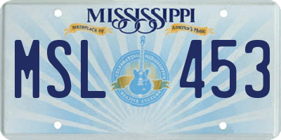 MS license plate MSL453